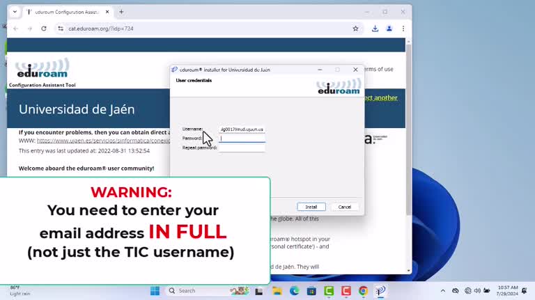 Eduroam configuration (English)